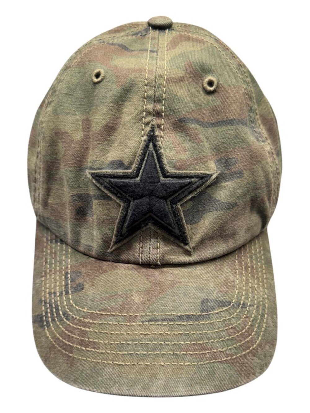 Dallas Cowboys '47 Franchise Fitted Camo Hat Size Large L EUC Back Embroidered